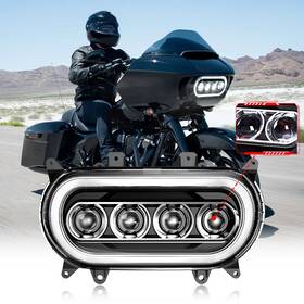 Hldlbk71265gtvnj Besure 2016 2017 2018 2019 For Harley Road Glide Special Fltrxs Halo Led Headlight Dot