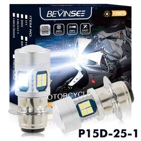 34901-706-000 Bevinsee 34901-066-003 For Honda Trx400fga 2004-2007 Trx400ex 99-08 2x P15d Led Headlight Bulbs 6000k