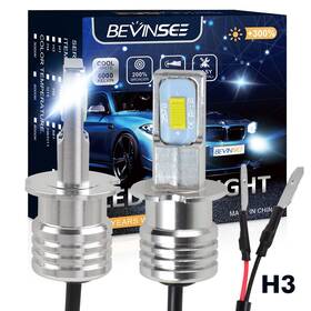 7106020201 Bevinsee H3 Motorcycle Led Headlight Bulbs 6000k Bright For Aprilia Rs 250 125 1996-2005