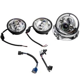67xj48 Bfo 7 Inch Led Headlight Passing Lights For Harley Touring Adapter 6000k
