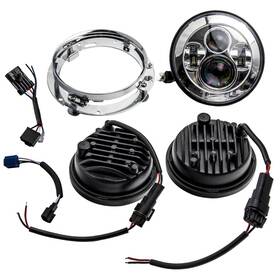 8icoa5 Bfo 7 Inch Led Headlight Passing Lights For Harley Touring Adapter 6000k