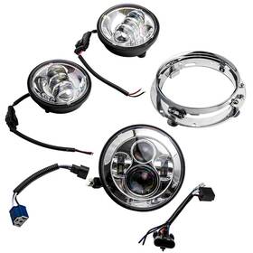 M8xs1j Bfo 7 Inch Round Chrome Led Projector Headlight Passing Lights 6000k-7000k 12v-30v Dc