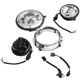 R6uvaq Bfo 7 Inch Black Led Headlight Passing Lights Mount Ring Kit For Harley 12v-30v Dc