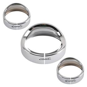Bfo X1sct2 Chrome Headlight Trim Ring Set For Harley Touring 1983-2013 7 Inch 4.5 Visor
