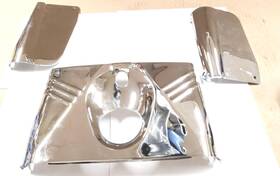 49-3340 Bikers Choice New Chrome Old Style Front Fork Headlight Tins 1980-1984 Harley Hydraglide Fl