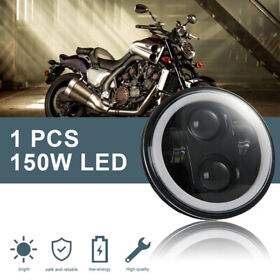 Black 5-3/4inch 5.75 Led Headlight High Low For Harley Sportster Xl 883 1200 Dyna