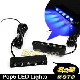 Bo-ttl205bkbux2200200001mv Bobmoto Universal Pop5 Ttl Blue Led 12v Front Running Lights For Mv Agusta Motorcycles