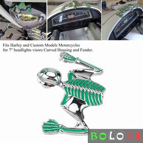 Us-aa-739-chgn Bolonimotorsports Skull Skeleton Fender Headlight Ornament For Harley Kawasaki Suzuzki Universal