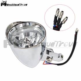 Bou997152 Boutiquetrove 12v Motorcycle Chrome Visor Headlight Lamp For Bobber Chopper Dyna New
