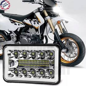 Brico-s92fgg3ds Bricologht 4x6 Inch Square Led Headlight Hi/lo Beam With Drl For Suzuki Drz400sm Drz400s Drz400e