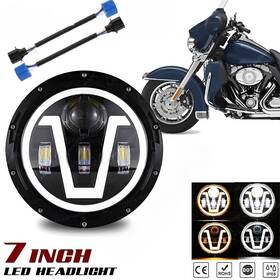 Hhh0311drg5frt Bricologht 2pcs 7 Inch Motorcycle Led Headlight Hi-lo Halo For Honda Shadow Spirit 1100 750