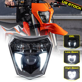 Splktm0001 Brightest 65w Motorcycle Led Headlight Dot Hi-lo Drl For Xc Sx Sxf Exc Dirt Bike