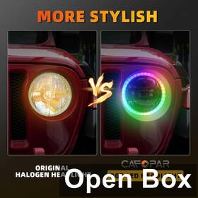 Cl1269-r1 Cafopar - 9 Inch Pair Rgb Led Halo Headlights For Jeeps
