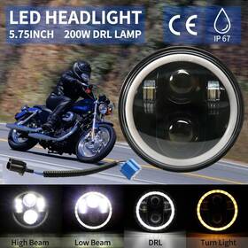 Cave0821 Camt 1x 5.75 5-3/4 Inch 90w Projector Led Light Bulb Headlight Lamp For Harley Motorcycle