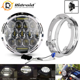Rittd7y0901 Chrome 7inch Inch Led Headlight And Bracket Mount Ring For Harley Davidson Motorcycle