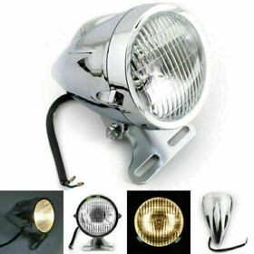 M513-b051-chrome Chrome Bullet Headlight Lamp 4 3/4inch Motorcycle For Chopper Bobber Custom