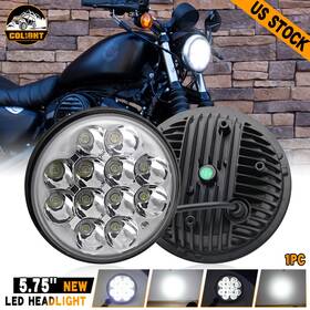 1001-w-bk-1pc Colight Motorcycle 5.75 Inch 5 3/4 Led Headlight Hi/lo Beam For Dyna Sportster Xl1200 Xl883
