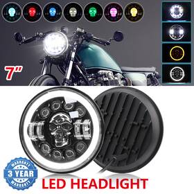 Aut7y14 Colight Rgb 7 Inch Motorcycle Led Headlight Hi-lo Halo For Honda Shadow Spirit 1100 750