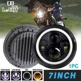 Co-j003t-b Colight 7 Inch Led Headlight Halo Drl Amber Turn Signal Hi-lo Beam For Street Glide Flhx