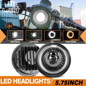 Co-m008x Colight Brightest Dot 5-3/4 Inch 5.75 Led Headlight Hi/lo Start Up Halo Drl Motorcycle Bike