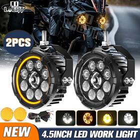 Colight D040-158 2x 4.5 Inch Motorcycle Led Headlight With Amber Auxiliary Spot Lights Driving Fog Lamp