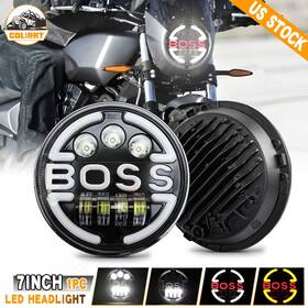 J003-bs-1pc Colight 1pcs Dot 7 Inch Boss Led Headlight Hi-lo Beam Halo Turn Signal For Motorcycle