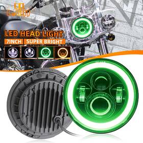 Luy-41415641 Colight Green Halo Drl 7 Inch Led Sealed Headlight Angel Eyes For Honda Yamaha Motorcycle Us