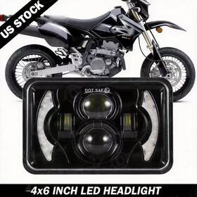 Luy114565 Colight For Suzuki Drz400sm Drz400s Drz400e 4x6 Inch Square Led Headlight Hi/lo Beam With Drl