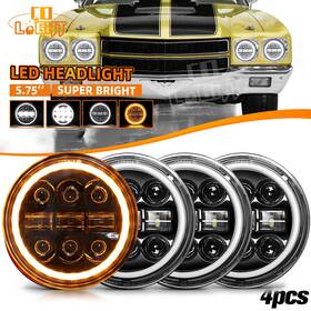 M006-zq-xc-4pc Colight 4x 5.75 Inch 5-3/4 Dot Led Headlight Hi/lo Beam Drl For Chevy Chevelle 64-1969 1970