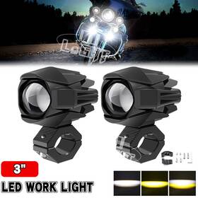 Mf01-yz Colight Pair Auxiliary Motorcycle Led Work Light Headlight Driving Fog Lamp Yellow White
