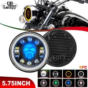 Td5y010 Colight For Yamaha V-star Xvs 650 950 1100 1pc 5 3/4 5.75 Inch Rgb Skull Led Headlight Hi/lo