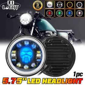 Vp-led-5y10-1 Colight 5.75inch 5-3/4 Inch Led Rgb Headlight Skull Halo For Motorcycle Turn Singal Dot