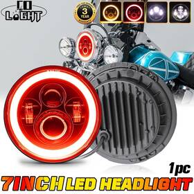 Yd01270327 Colight 7 Inch Round Led Headlight Kit High/low Beam Turn Lights Halo Red Drl For Motrocycle