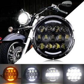 Cowone 027685329905 Dot 7 Inch Led Round Headlight Hi/low Beam Turn Signal With Drl For Yamaha