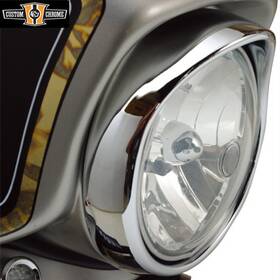 30106 Custom Chrome 7 Inch Headlight Trim Light Ring Visor Bezel Fit For Harley Touring Flh 1960