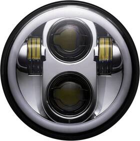 Cd-575-h-c Custom Dynamics Proglow Led 5.75 Inch Headlight With Halo Chrome #cd-575-h-c