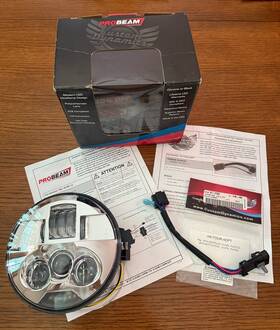 Custom Dynamics Pb-7-hd Probeam Headlight With Adapter 7 Inch Chrome