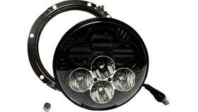Sd2-7-13 Custom Dynamics Shark Demon Color Changing Headlight 7 Inch Black Clear #sd2-7-13
