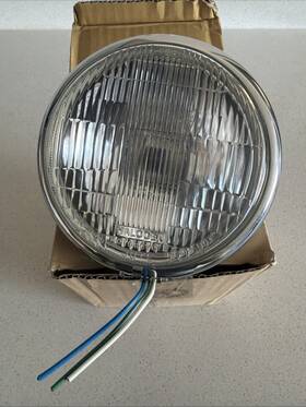Custom Headlight 1015-c-c-c 5 3/4 Inch Side Mount Motorcycle H4 Halogen - Chrome Clear