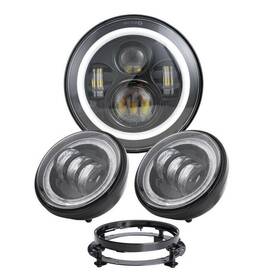 Dvc-moyhl-003 Da Vic Auto Fit Harley Touring Drl Signal 7 Inch Led Halo Projector Headlight Passing Lights