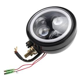 M513-b122-blk Darupsun 4-bulbs Beam Headlight Fog Lamp Custom Fits For Racer Bobber Chopper