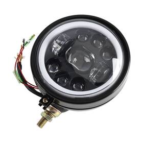 M513-b124-blk Darupsun 5.75 Inch Headlight Lamp Spotlight Universal 9-bulbs #83 Black Fits For Motorcycle