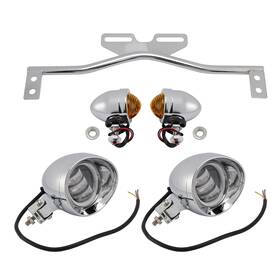 M513-b131-chr Darupsun #d21 Motorcycle Spotlight Headlight Fog Beam Chrome Fit For Scooter