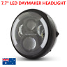 Dd156b Custommotorparts Gloss Black Led Headlight Daymaker Drl Indicator Cafe Racer