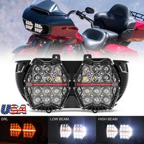 Deabuy 094759733166 Newest For Road Glide Fltr Fltrx Fltrxs Fltru 2015-2023 Led Halo Angel Headlight