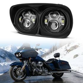26dh001bk Deabuy 102w Dot 5.75 Inch Dual Led Headlight Hi-lo Beam For Harley Road Glide 1998-2013