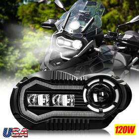 Ly-bnr12000-001 Deabuy Fit 2004-2013 For Bmw R1200gs Newest Dot E-mark Led Headlight High-low Halo Drl