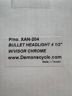 Xan-204 Demons Cycle Can-204 Demon S 4.5 Inch Chrome Bullet Headlight Visor Harley Chopper Bobber