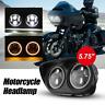 Der03598 Dome Black Dual Led Projector Headlights Beam Light For Motorcycle