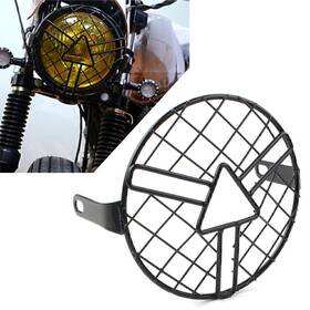 Dictorcoltd 550732794901 6.5 Inch Headlight Grill Guard Motorcycle Headlamp Light Cover For Cafe Racer Bobber